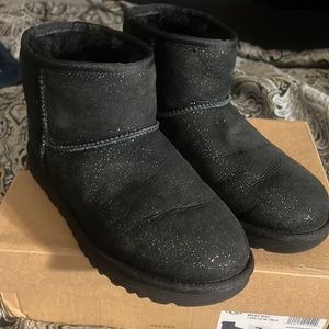 Sparkly Black Mini Ugg Boots